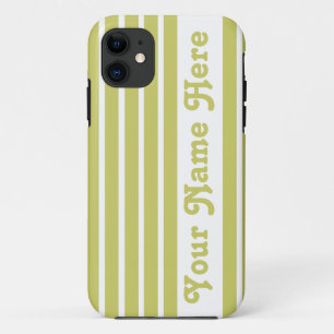 Funda Para iPhone 11 Khaki Safari Stripe con nombre