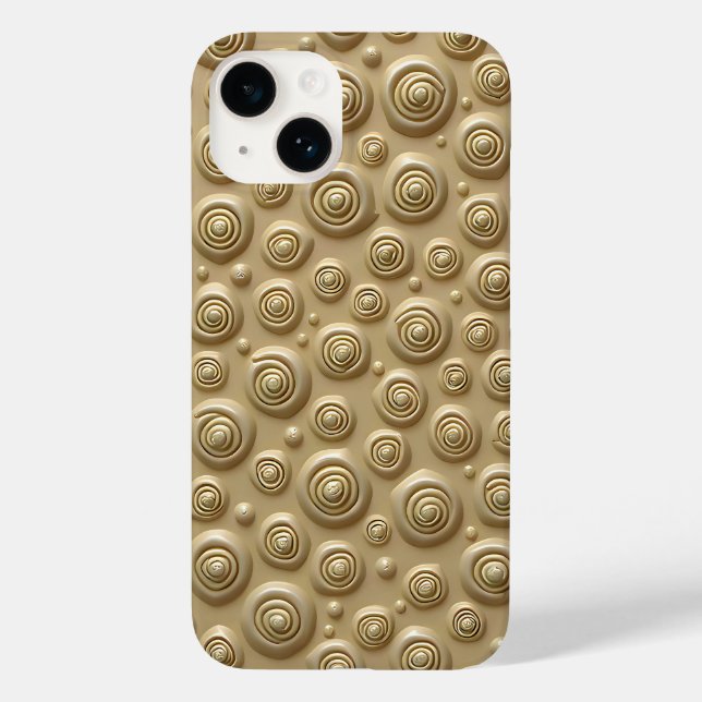 Funda De Case-Mate Para iPhone Khaki Textured iPhone Case with Spiral Design (Reverso )
