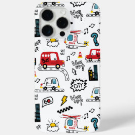 Funda Para iPhone 15 Pro Max Kids Playful Transport Pattern 