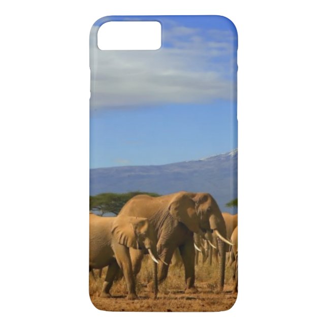 Funda De Case-Mate Para iPhone Kilimanjaro y elefantes (Reverso)