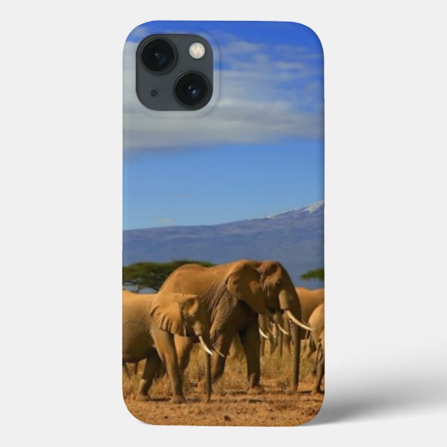 Funda De Case-Mate Para iPhone Kilimanjaro Y Elefantes (Reverso)