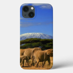 Funda Para iPhone 13 Kilimanjaro Y Elefantes