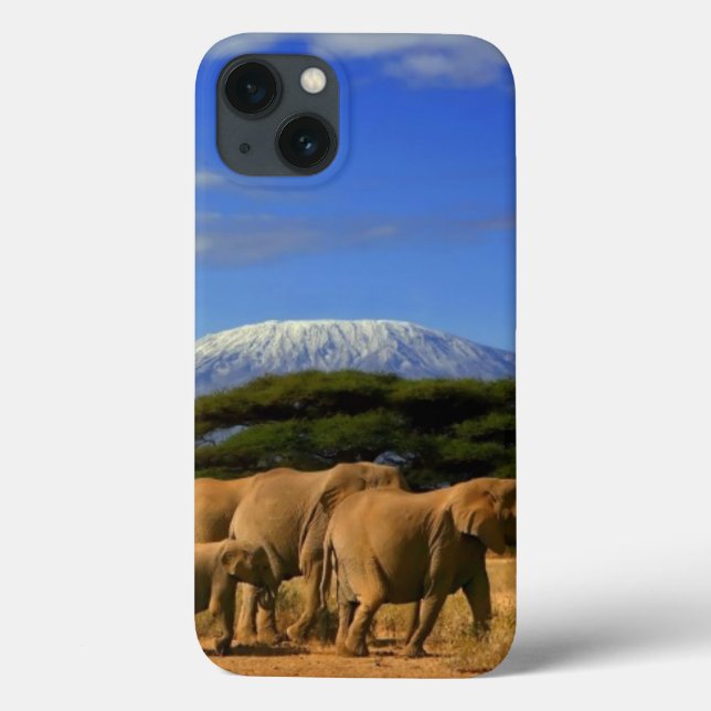 Funda De Case-Mate Para iPhone Kilimanjaro Y Elefantes (Reverso)