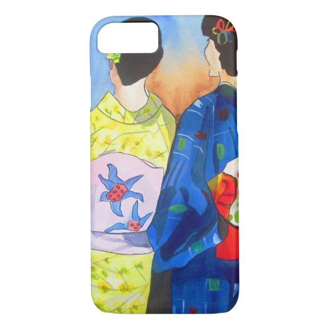 Funda De Case-Mate Para iPhone Kimono de primavera arte japonés Geisha (Reverso)