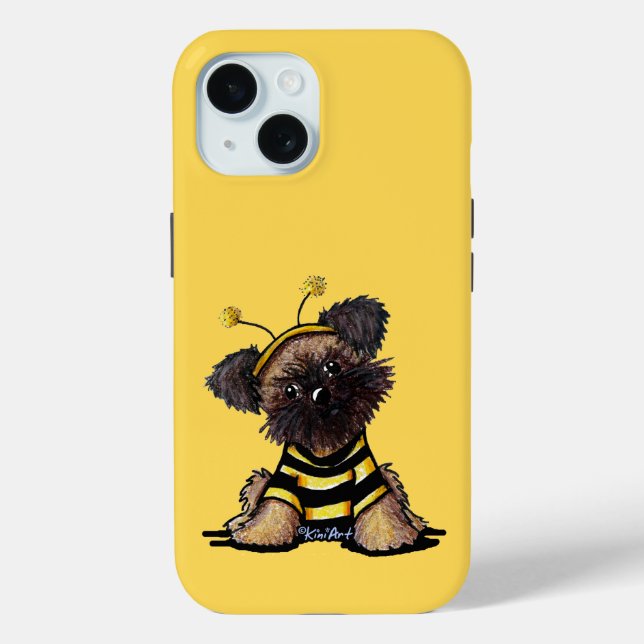 Funda De Case-Mate Para iPhone KiniArt Brussels Griffon Bee (Reverso )
