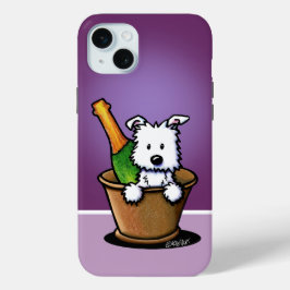 Funda Para iPhone 15 Mini KiniArt Happy New Year Westie