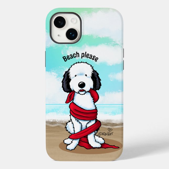 Funda De Case-Mate Para iPhone KiniArt Sheepadoodle (Reverso )