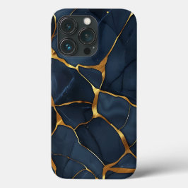 Funda Para iPhone 13 Pro Kintî japonés azul oscuro
