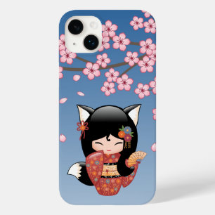 Funda Para iPhone 14 Plus De Case-Mate Kitsune Kokeshi Doll - Chica negro Fox Geisha