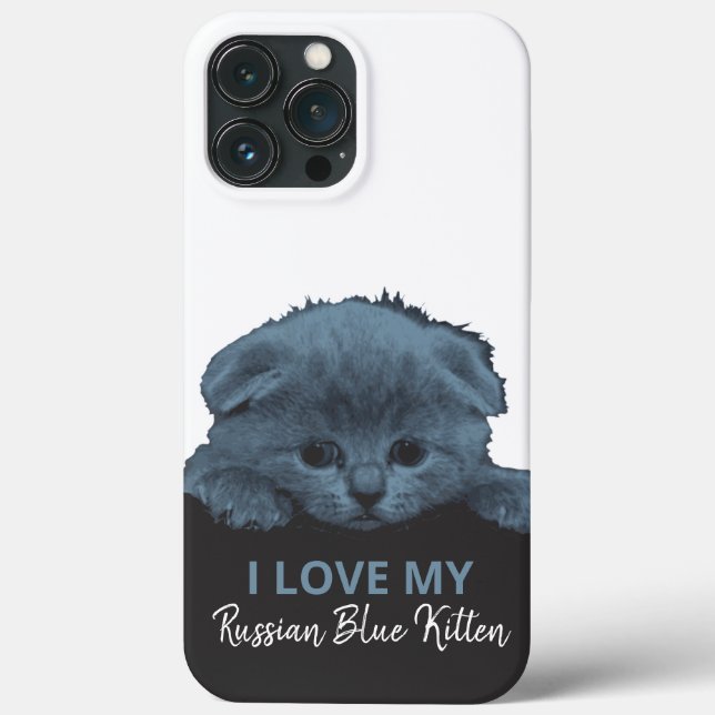 Funda De Case-Mate Para iPhone Kitten azul ruso (Reverso )