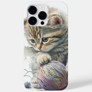 FUNDA PARA iPhone 14 PRO MAX DE Case-Mate KITTEN DE COLOR ACUÁTICO CUBIERTO CON BOLA DE HIER