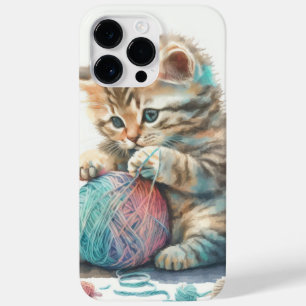 FUNDA PARA iPhone 14 PRO MAX DE Case-Mate KITTEN DE COLOR ACUÁTICO CUBIERTO CON BOLA DE HIER