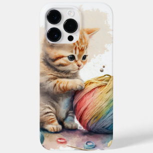 FUNDA PARA iPhone 14 PRO MAX DE Case-Mate KITTEN DE COLOR ACUÁTICO CUBIERTO CON BOLA DE HIER