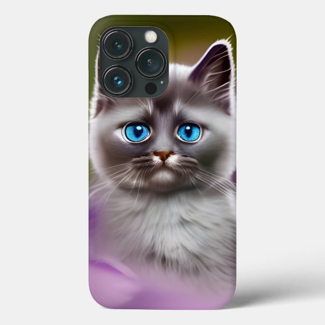 Funda De Case-Mate Para iPhone Kitten de ojos azules (Reverso )