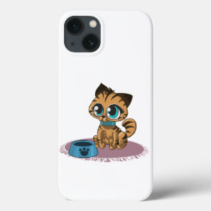 FUNDA PARA iPhone 13 KITTEN DE OJOS AZULES MARRÓN SOBRE UNA MAT PURPLE