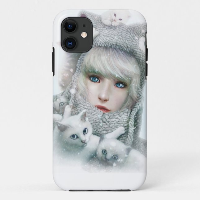 Funda De Case-Mate Para iPhone Kitten Winter (Reverso)