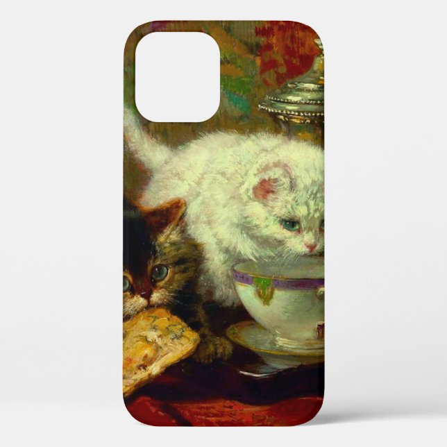 Funda De Case-Mate Para iPhone Kittens Tea Fiesta (Reverso )