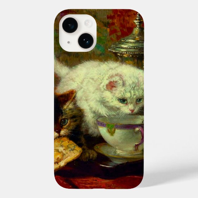 Funda De Case-Mate Para iPhone Kittens Tea Fiesta (Reverso )