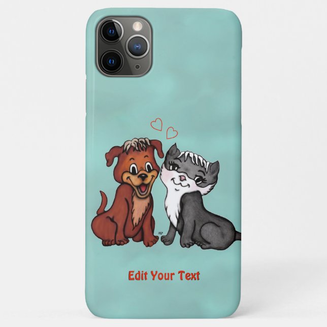 Funda De Case-Mate Para iPhone Kitty y cachorro , Edita tu texto (Reverso)