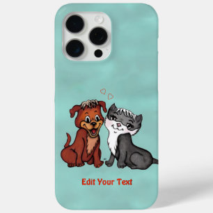 Funda Para iPhone 15 Pro Max Kitty y Puppy , Editar tu texto