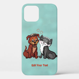 Funda Para iPhone 12 Pro Kitty y Puppy , Editar tu texto