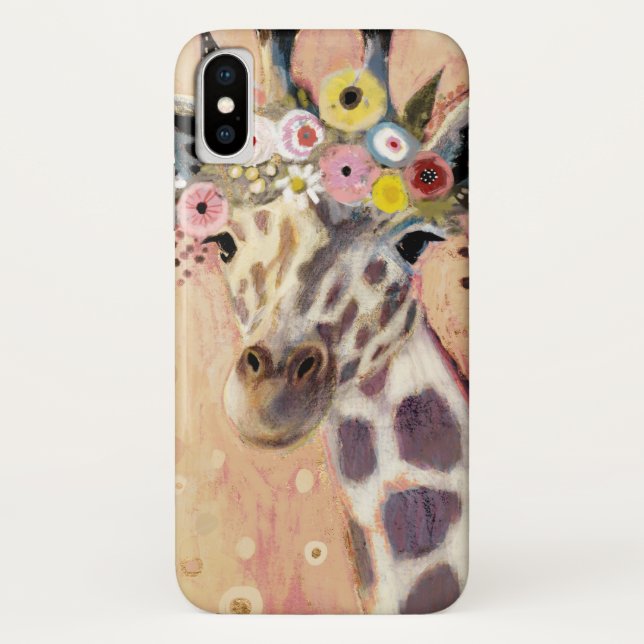 Funda De Case-Mate Para iPhone Klimt Giraffe | Adornadas En Flores (Reverso)