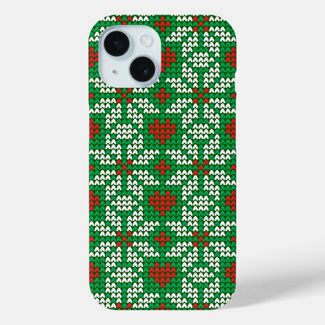 Funda De Case-Mate Para iPhone Knitted Christmas pattern (Reverso )