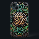 Funda Para iPhone 13 Knot Celtic Green Gold Knotwork<br><div class="desc">Knot Celtic Green Gold Knotwork</div>