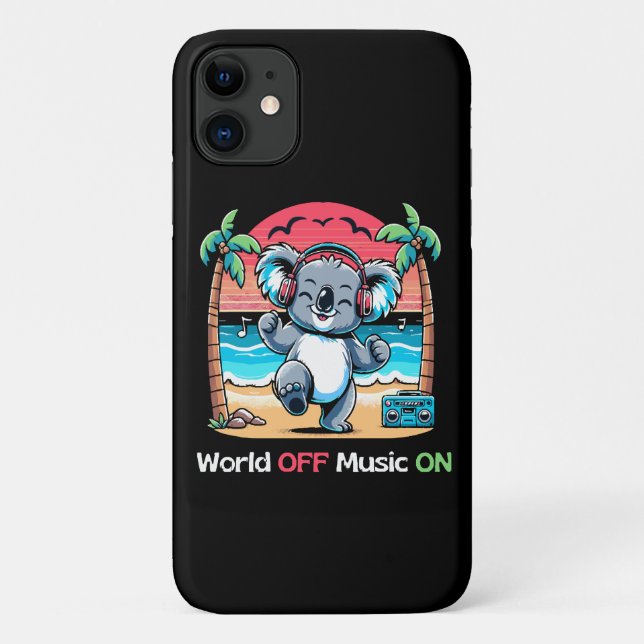 Funda De Case-Mate Para iPhone Koala Vibrando en la Playa (Reverso)