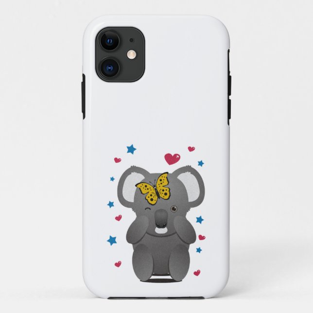 Funda De Case-Mate Para iPhone Koala Y Mariposa (Reverso)