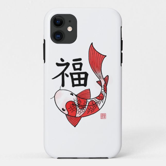 Funda De Case-Mate Para iPhone Koi Fish con funda de Fortune Character Iphone 5/5 (Reverso)