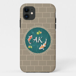 Funda Para iPhone 11 Koi Fish Pond japonés verde realista