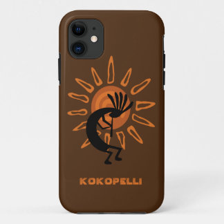 Funda Para iPhone 11 Kokopelli Sun Southwest Rustic Brown