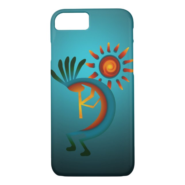 Funda De Case-Mate Para iPhone Kokopelli Sun Southwest Turquoise (Reverso)