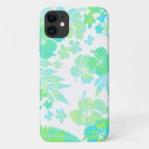 Funda Para iPhone 11 Kona Times Aqua Hibiscus Ingeniero Hawaiano