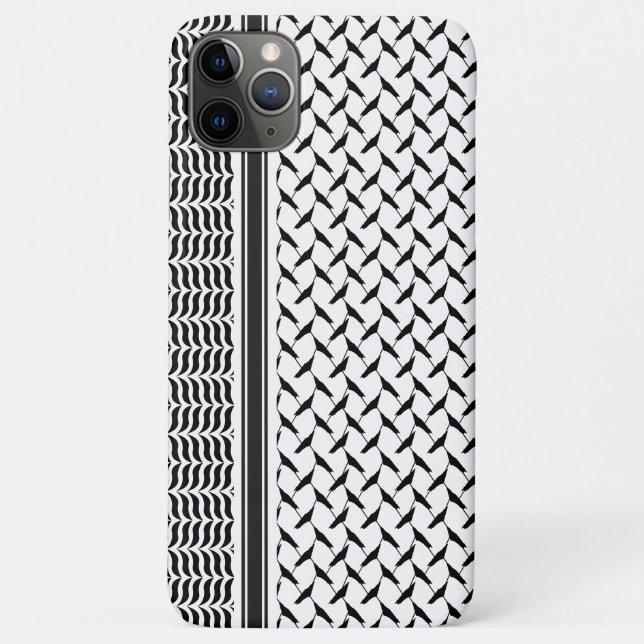 Funda De Case-Mate Para iPhone Kuffiya jordano palestino shemag negro y blanco (Reverso)