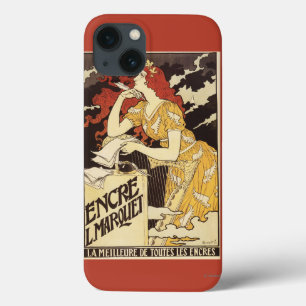 title_seo2 L. Marquet Ink Red Headed Woman & Harp