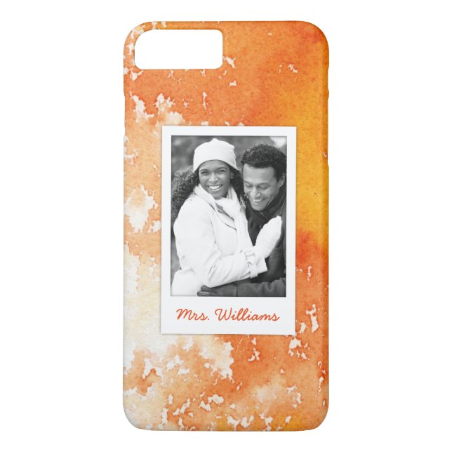 Funda De Case-Mate Para iPhone La acuarela anaranjada pintada extracto el | añade (Reverso)