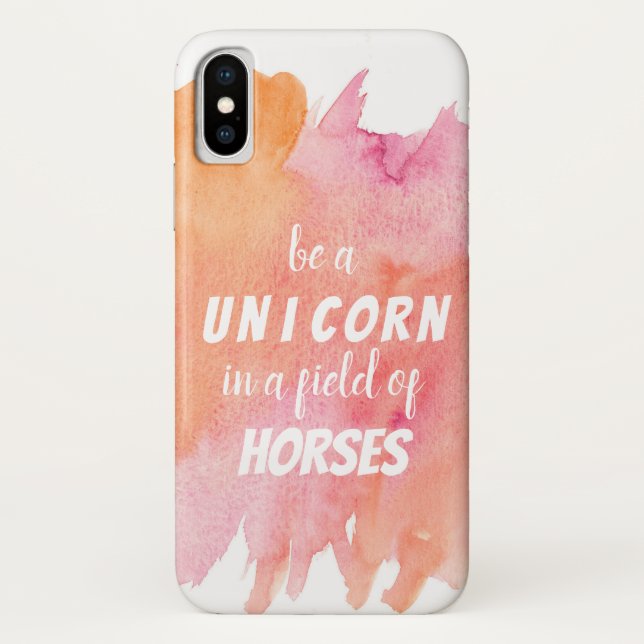 Funda De Case-Mate Para iPhone La acuarela es unicornio en un campo de caballos (Reverso)