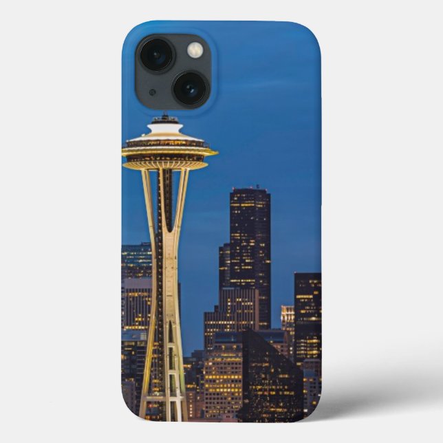 Funda De Case-Mate Para iPhone La aguja espacial y el centro de Seattle (Reverso)