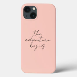 Funda Para iPhone 13 La aventura comienza caligrafía minimalista