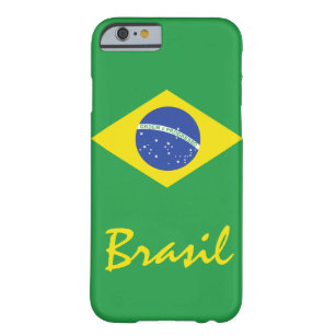 Funda Barely There Para iPhone 6 La bandera de Brasil con texto nativo