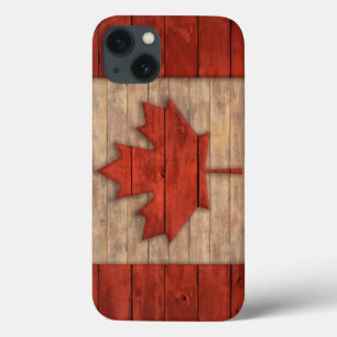 Funda Para iPhone 13 La bandera del vintage de Canadá apenó el diseño