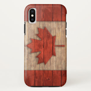 Funda Para iPhone XS La bandera del vintage de Canadá apenó el diseño