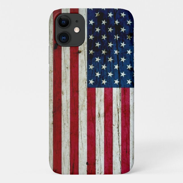 Funda De Case-Mate Para iPhone La bandera estadounidense agitada en Guay (Reverso)