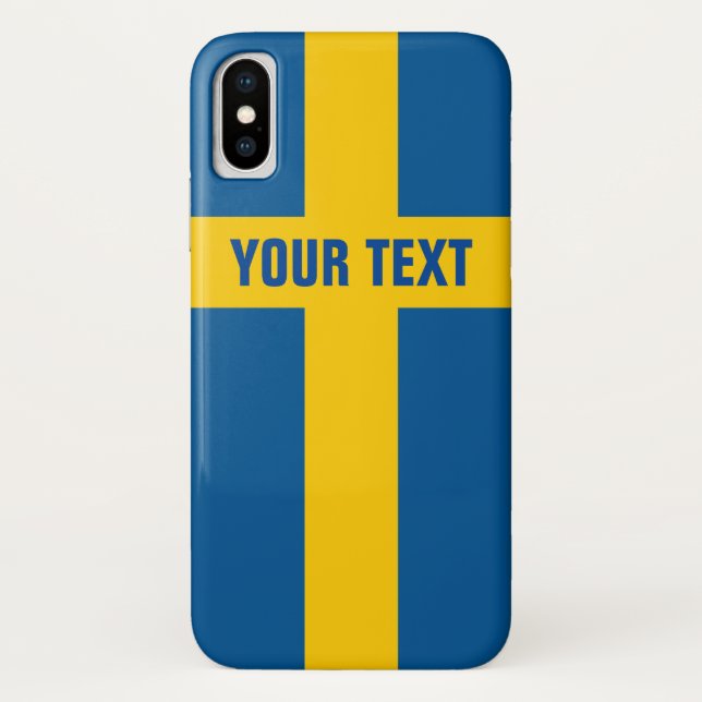 Funda De Case-Mate Para iPhone La bandera sueca de Suecia personalizó (Reverso)