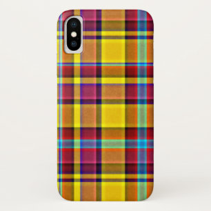 Funda Para iPhone X La caída colorea el tartán de la tela escocesa
