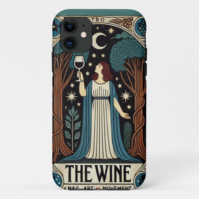Funda De Case-Mate Para iPhone La carta del tarot del vino (Reverso)