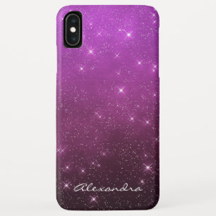 Funda Para iPhone XS Max La chispa púrpura de Ombre del monograma