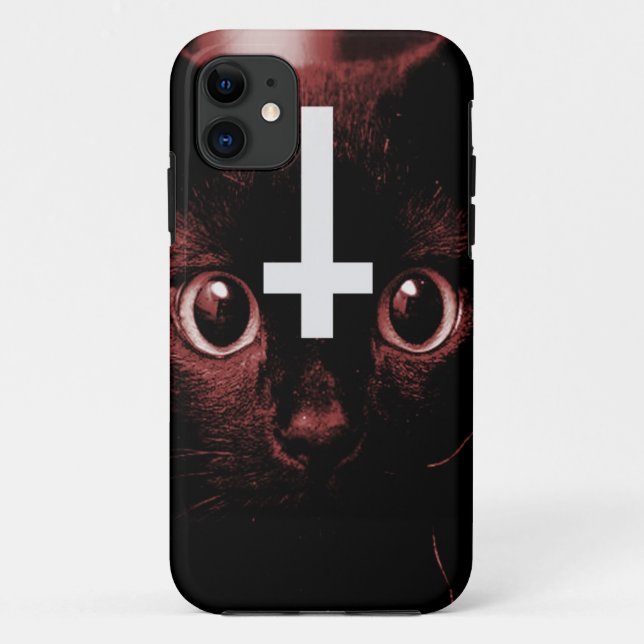 Funda De Case-Mate Para iPhone La cruz del gatito (Reverso)